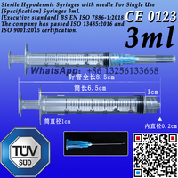 Sterile Hypoderminc Syringes with needle For Single Use，3 ml syringe
