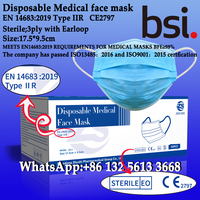 Disposable Medical face mask，3ply with Earloop，Sterile Mask，EN 14683:2019 Type IIR